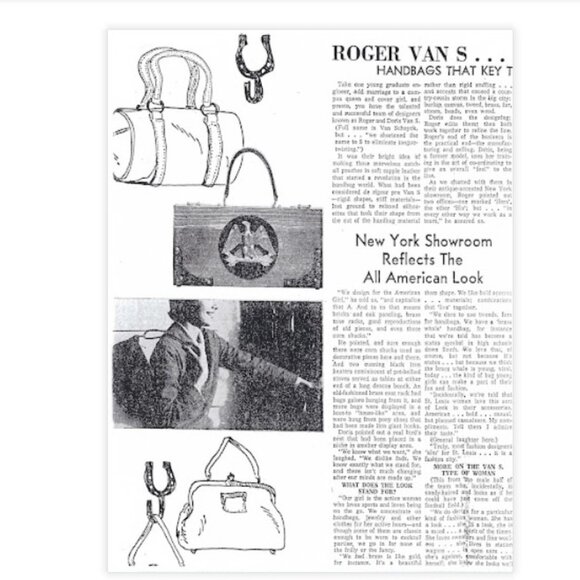 Vintage Roger Van S Pebbled Leather Frame Kisslock Clutch Bag - Picture 8 of 9